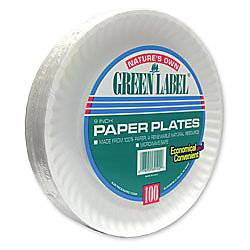 AJM Green Label 9 Paper Plates White Box Of 1200