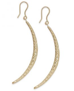 Diamond Cut Curved Bar Earrings in 14k Gold   Earrings   Jewelry