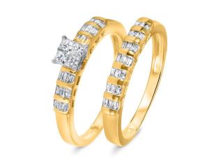 3/4 CT. T.W. Diamond Women's Bridal Wedding Ring Set 14K White Gold