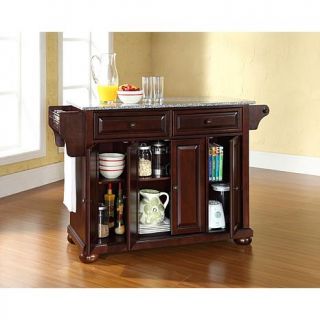 Crosley Alexandria Solid Granite Top Kitchen Island   Vintage Mahogany Finish   7743704