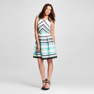 Womens Striped Fit and Flare Dress   Melonie T