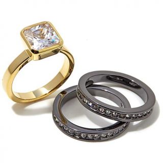 Real Collectibles by Adrienne® Mixed Metal Diamonite CZ and Crystal 3 piece   7982296