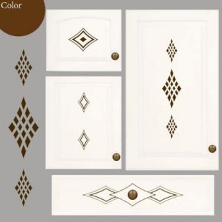 Cabinet Accents Kitchen Cabinet Decorative Decal Stickers with Diamond Theme Chocolate Color D01ch