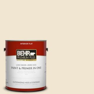 BEHR Premium Plus 1 gal. #BWC 16 Ancient Ivory Flat Interior Paint 105001
