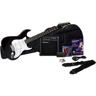 Silvertone Revolver Electric Guitar Package with Instructional DVD, Liquid Black