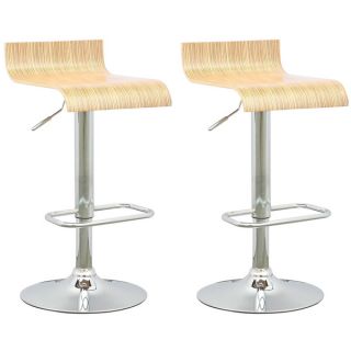 CorLiving DWN 490 B Curved Seat Light Bentwood Adjustable Barstool