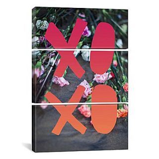 iCanvas Leah Flores Xoxo 3 Piece on Wrapped Canvas Set; 90 H x 60 W x 1.5 D