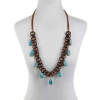 Rarities: Fine Jewelry with Carol Brodie Kingman Turquoise, Wood and Suede Cord   8008879