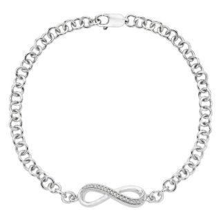 Miadora Sterling Silver 1/4ct TDW Diamond Infinity Link Bracelet (H I