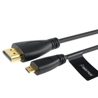 Insten 3' Micro HDMI to HDMI Cable supports Ethernet Full HD 3D 1080p (Type A to D) for GroPro Hero 4 3+ 3