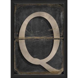 The Artwork Factory Letter Q Framed Textual Art in Black and Gray