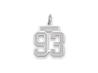 The Jersey Small Jersey Style Number 93 Pendant in 14K White Gold