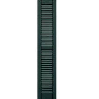 Winworks Wood Composite 12 in. x 63 in. Louvered Shutters Pair #638 Evergreen 41263638