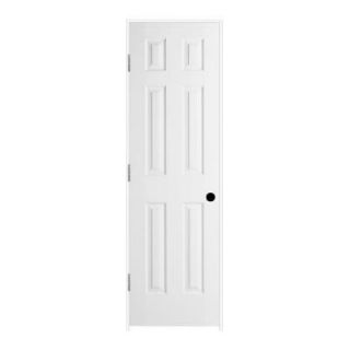 JELD WEN 24 in. x 80 in. Molded Textured 6 Panel Primed White Solid Core Composite Single Prehung Interior Door THDJW136500947