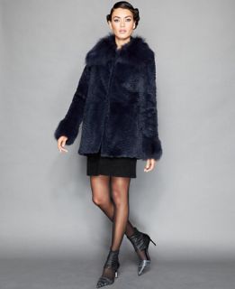 The Fur Vault Fox Trimmed Sheared Rabbit Fur Parka   The Fur Vault