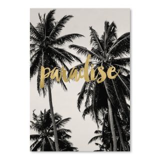 Paradise Palm Trees Gold on Black and White Poster Gallery Painting