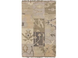 8' x 11' Ancient Egypt Tan, Cream and Gray Hand Knotted Wool Area Throw Rug