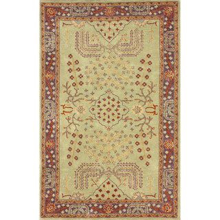 nuLOOM Hand tufted Oriental Persian Green Wool Rug (76 x 96)