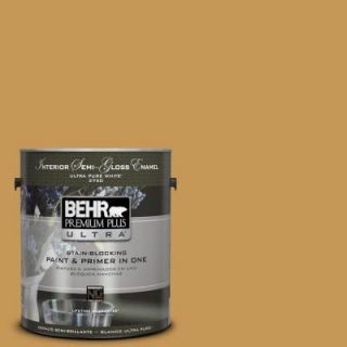 BEHR Premium Plus Ultra 1 gal. #PMD 104 Amber Glass Semi Gloss Enamel Interior Paint 375301