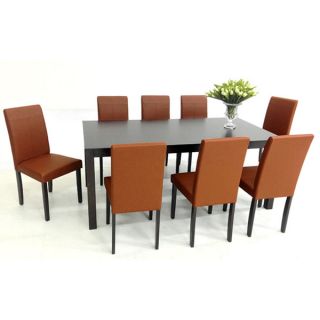 Warehouse of TIffanys 9 piece Toffee Tafline with Juno Table Dining