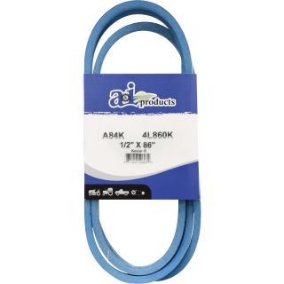 A & I Products Blue Kevlar V-Belt with Kevlar Cord — 86in.L x 1/2in.W, Model# A84K/4L860K  Belts   Pulleys