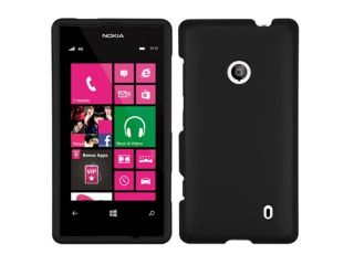 Black Phone Protector Cover (Rubberized) Compatible With Nokia 521 (Lumia 521)
