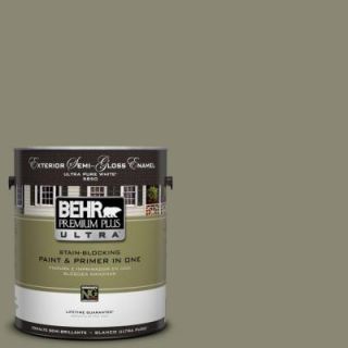 BEHR Premium Plus Ultra 1 Gal. #UL200 5 Dried Basil Semi Gloss Enamel Exterior Paint 585301