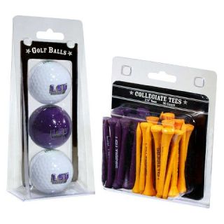 LSU 3 Pack Golf Balls and 50 Pack Tees