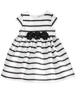 Marmellata Baby Girls Black & White Strip Dress   Kids & Baby   