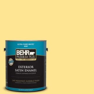 BEHR Premium Plus 1 gal. #390B 4 Chilled Lemonade Satin Enamel Exterior Paint 940001