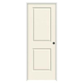 JELD WEN 30 in. x 80 in. Molded Smooth 2 Panel Square French Vanilla Solid Core Composite Single Prehung Interior Door THDJW136700051