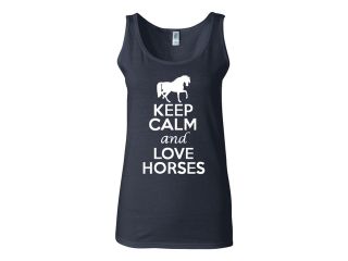 Junior Keep Calm And Love Horses Graphic Sleeveless Tank Top