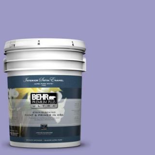 BEHR Premium Plus Ultra 5 gal. #630B 5 Majestic Violet Satin Enamel Interior Paint 775405