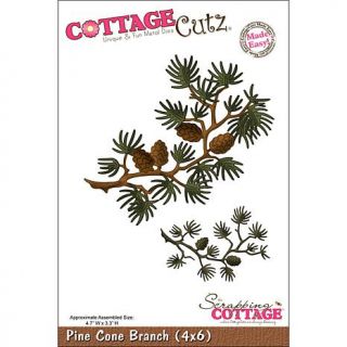 CottageCutz Die 4 x 6   Pine Cone Branch Made Easy