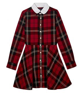 RALPH LAUREN   Fit and Flare plaid shirt dress, 7 16 years