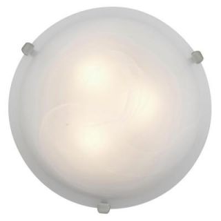 Access Lighting Mona 3 Light Brushed Steel Flushmount with Alabaster Glass Shade 23020 BS/ALB
