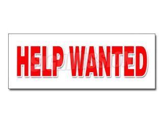 24" HELP WANTED DECAL sticker now hiring interview application job position