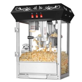 Superior Popcorn Black Countertop Movie Night Popcorn Popper Machine, 8 Ounce