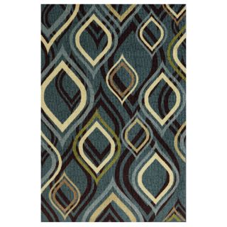 Style Selections Pedrin Blue Rectangular Indoor Tufted Throw Rug (Common: 2 x 4; Actual: 24 in W x 40 in L x 0.5 ft Dia)