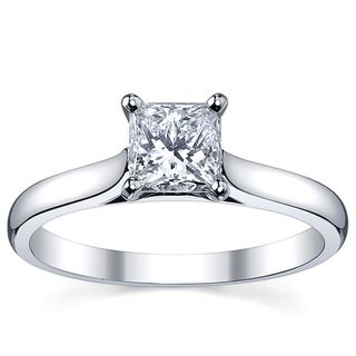 Platinum 1ct TDW White Diamond Solitaire Engagement Ring (H I, SI1 SI2