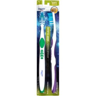 Equate Angle Edge & Deep Clean Soft Regular Toothbrushes, 2 count