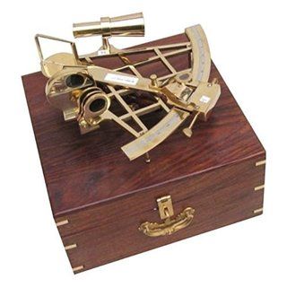 Sextant Brass With Wood Case   17933366   Shopping