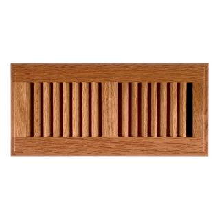 Accord Oak Medium Stain Wood Floor Register (Rough Opening: 10 in x 2 in; Actual: 11.42 in x 3.6 in)