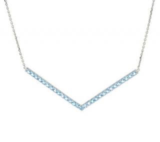 Sterling Silver V Design Gemstone Necklace by Silver Style —