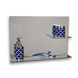 Danya B. Samara 24 x 18 Frameless Mirror with Shelves   Clear & Frost