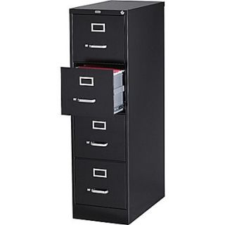 Vertical File Cabinet, 25 Deep 4 Drawer, Letter Size, Black