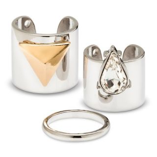 Womens 8 Other Reasons Ring Set Trio One with Stones   Silver