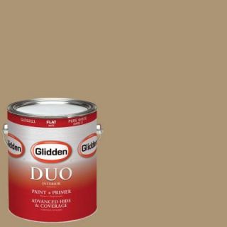 Glidden DUO 1 gal. #HDGY26U Mojave Gold Flat Latex Interior Paint with Primer HDGY26U 01F