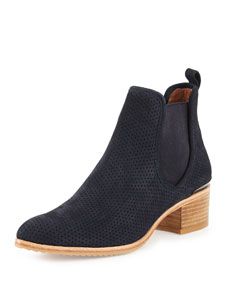 Donald J Pliner Diaz Perforated Suede Ankle Boot, Azul Navy