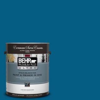 BEHR Premium Plus Ultra 1 gal. #S H 550 Sapphire Sparkle Satin Enamel Exterior Paint 985301